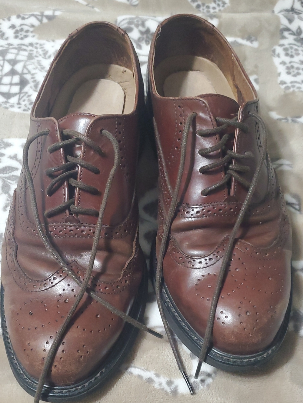 Sz.10 Men's Rockport Brown Leather Wingtip Oxford Shoes